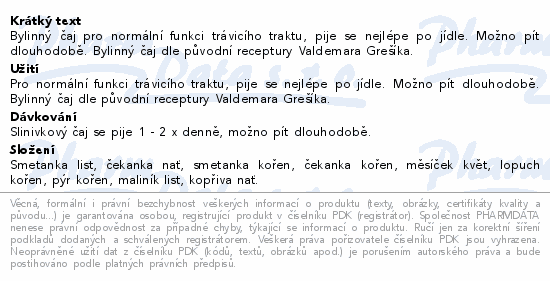 Grešík Slinivkový čaj syp. 50g Devatero bylin