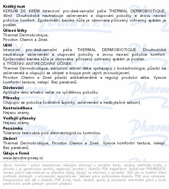 LA ROCHE-POSAY KERIUM DS Krém 40ml