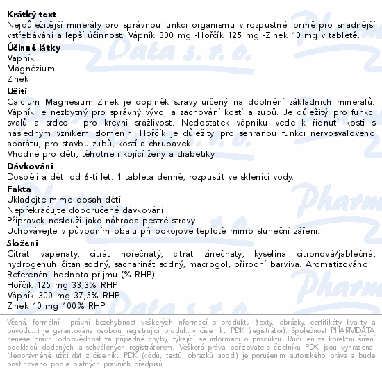 Rosen Calcium Magnesium Zinek tbl.eff.20