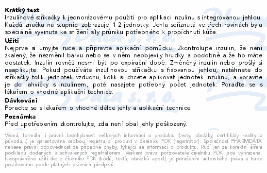 Inzulin.stříkačky BD 0.5ml 30G x 8mm U-100 100ks