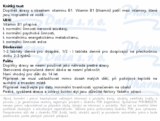 Thiamin tbl.60 Generica