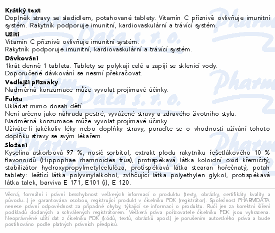 Vitamín C+ rakytník tbl 30+10