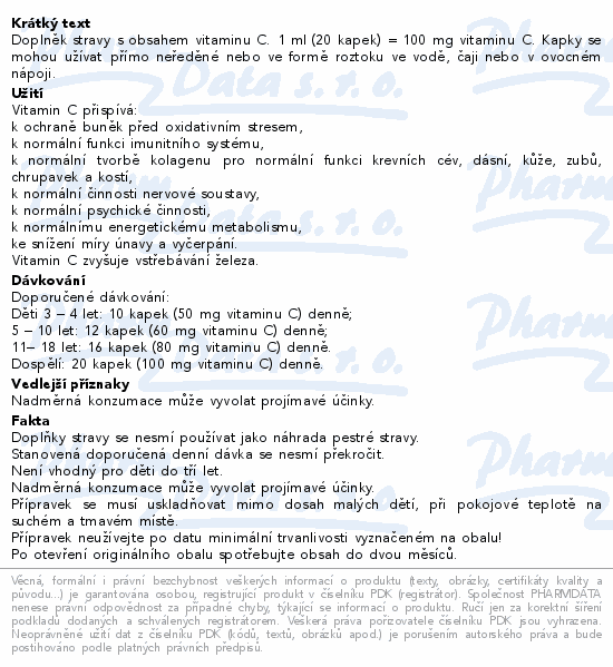 C vitamin drops 30ml Generica
