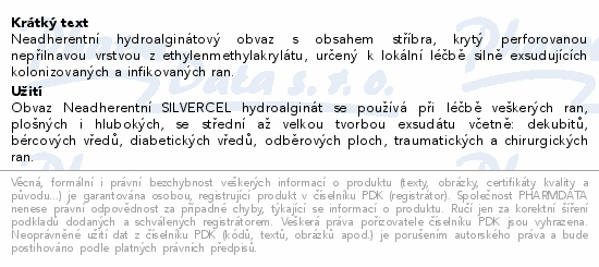 Silvercel NEADHER Hydroalginate krytí 11x11cm 10ks