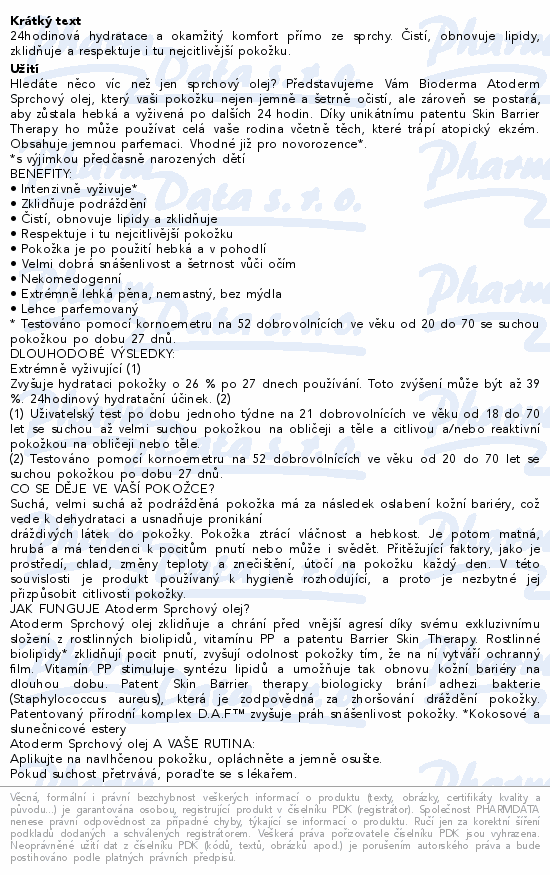 BIODERMA Atoderm Sprchový olej 200ml