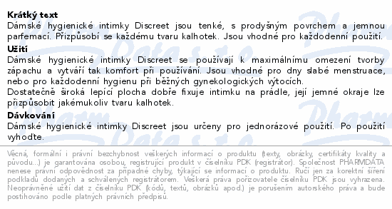 Discreet Normal vložky 20ks