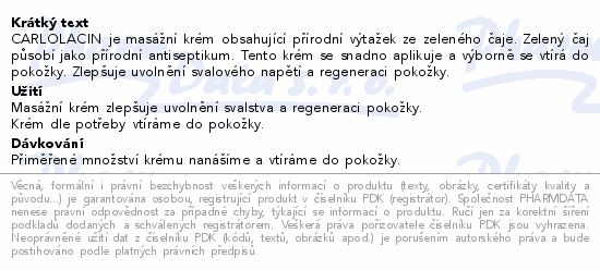 CARLOLACIN masážní krém se zeleným čajem 500ml