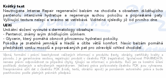 Neutrogena NR regenerační balzám na chodidla 50ml