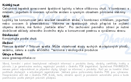 Green Apotheke Lupínky špaldové BIO 200g