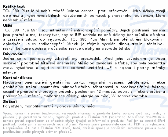Nitroděložní tělísko TCu 380 Plus Mini
