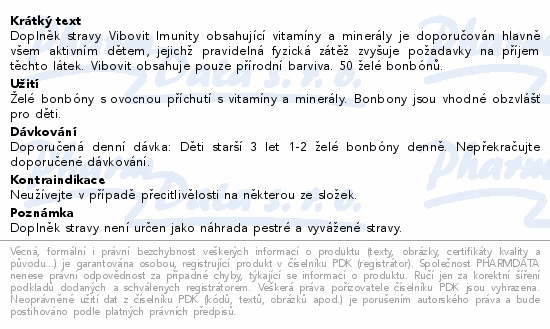 Vibovit Imunity jelly 50ks