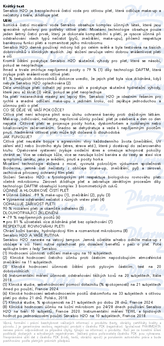 BIODERMA Sensibio H2O 250ml 1+1 Festival