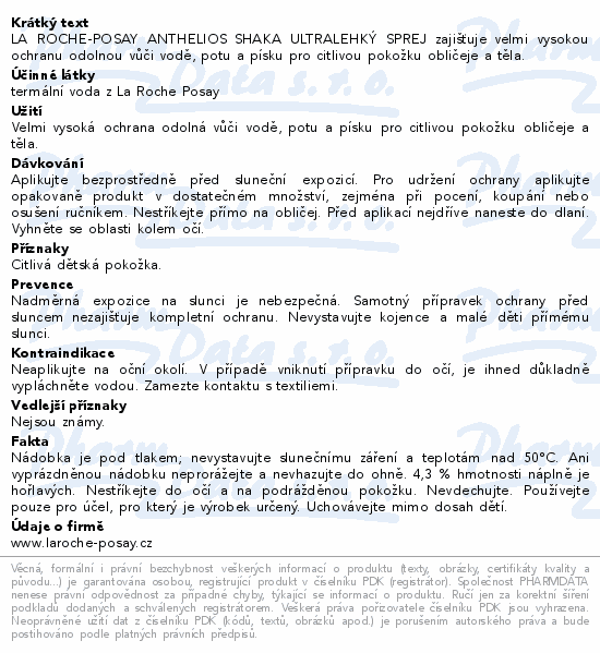 LA ROCHE-POSAY ANTHELIOS Shaka sprej SPF50+ 200ml