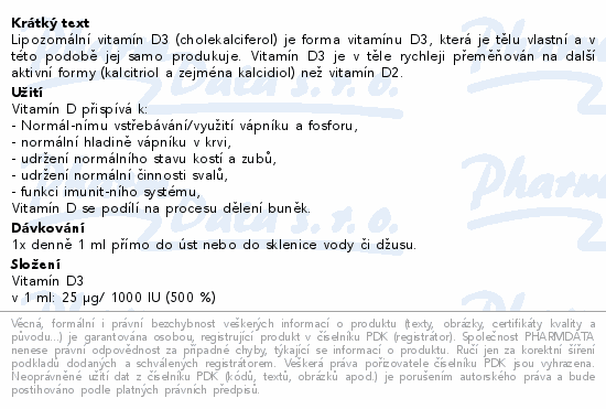Ekolifenatura Liposomal Vitamin D3 60ml