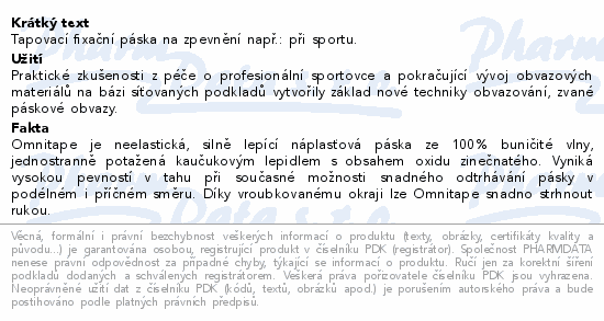 Páska fixační pro taping Omnitape 2cmx10m/1ks