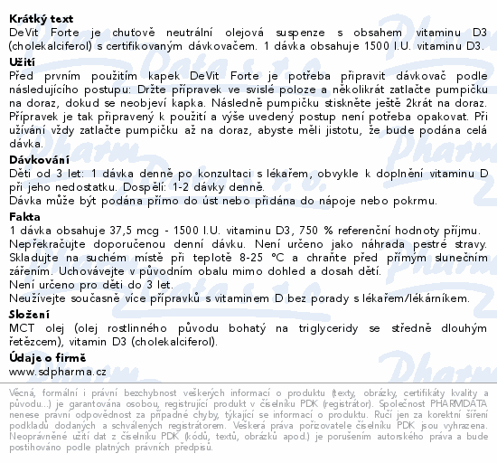 DeVit Forte gtt. 22ml 440 dávek 1500 I.U.