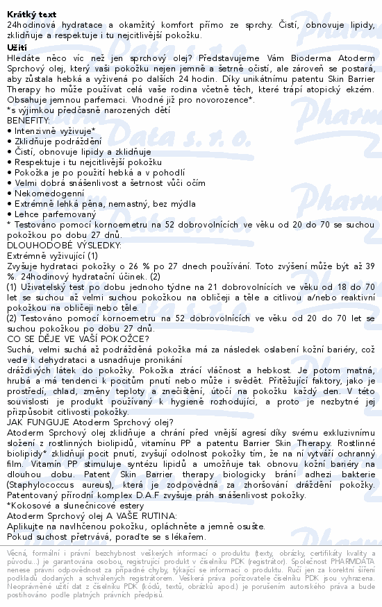 BIODERMA Atoderm Sprchový olej 100ml