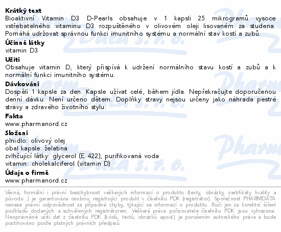 Pharma Nord Bioaktivní Vitamin D3 D-Pearls cps.80