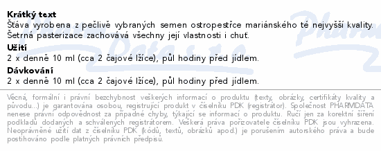 nefdesanté Ostropestřec šťáva 500ml