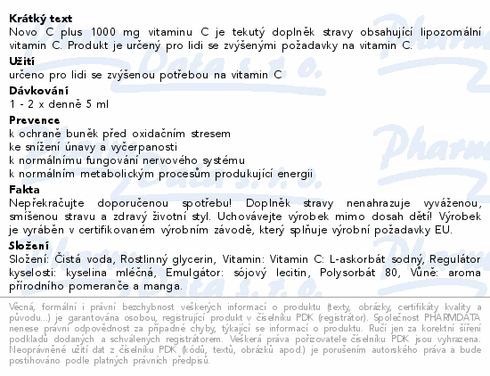 Novo C plus 1000mg vit.C liquid 150ml