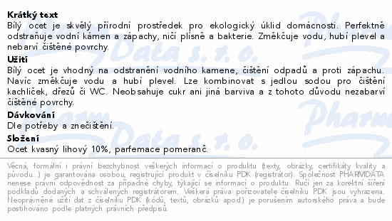 Allnature Bílý ocet 10% s vůní pomeranče 500ml