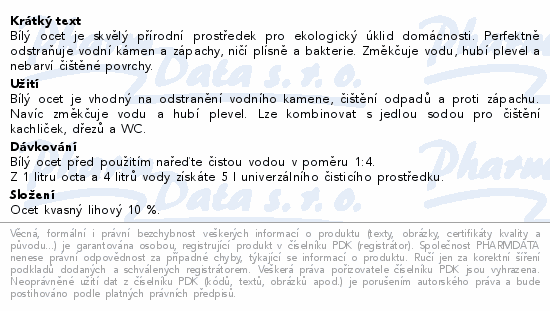 Allnature Bílý ocet 10% 1000ml