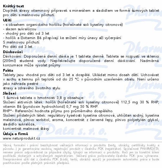 IQ Mag KIDS hořčík malina šum.tbl.20