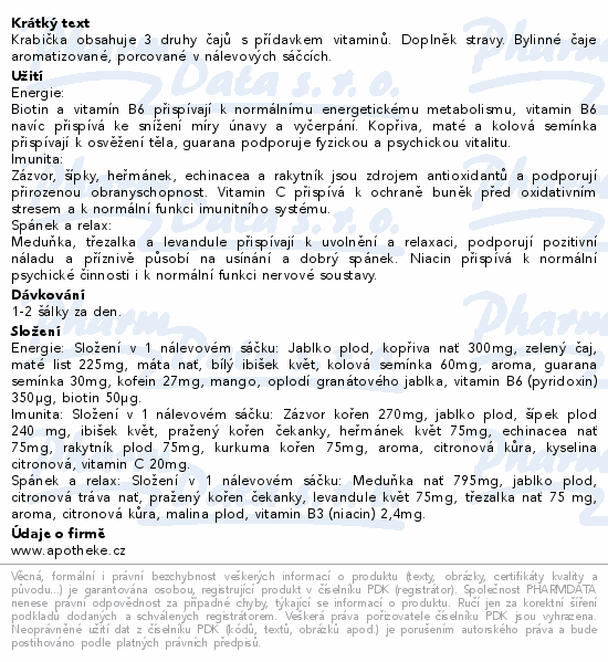 Apotheke Čaje s vitaminy 3x20sáčků