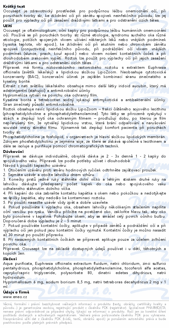 Occusept oční kapky 20ml ENEO