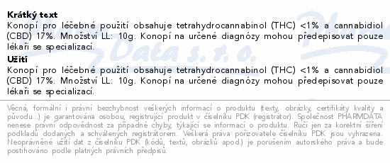 CANNABIS FLOS MeCann 1/17 10g kód 9190000