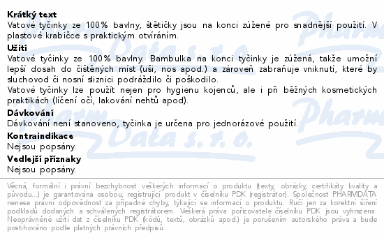 Vatové tyčinky Baby Protector 56ks