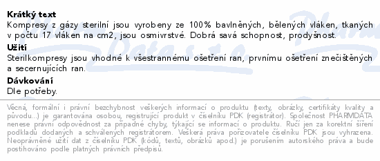 STERILKOMPRES gáza 8vr.17n.7.5x7.5cm 25x2ks