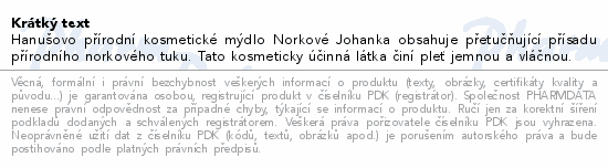 MERCO Hanušovo mýdlo norkové Johanka 100g