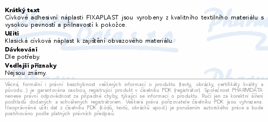 FIXAplast TAPE cívková náplast 2.5cmx2m