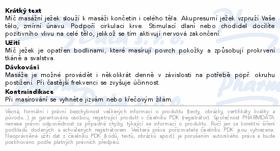 Míč masážní ježek pr.8cm