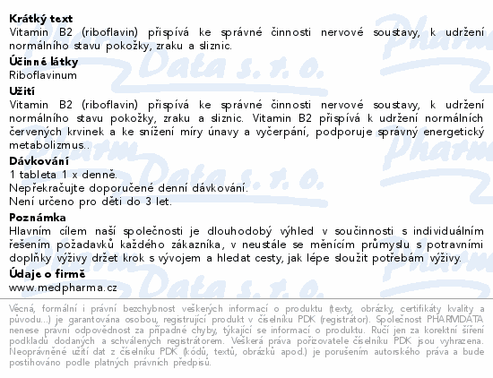 MedPharma Vitamín B2 (riboflavin) 10mg tbl.107