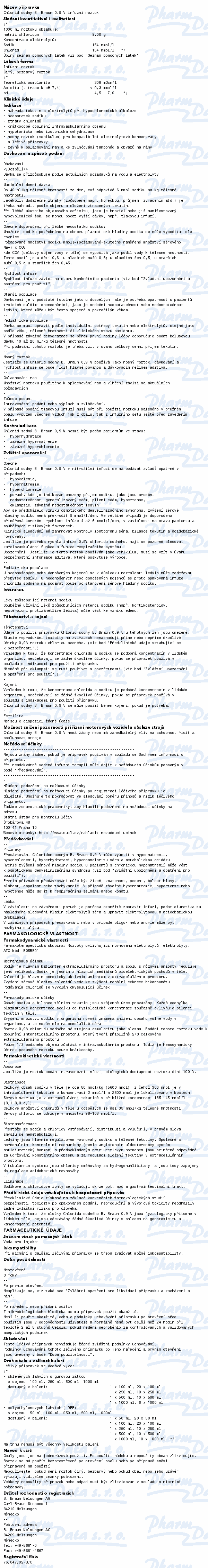 Chlorid Sodný 0.9% Braun inf.10x250ml(plast) (D)