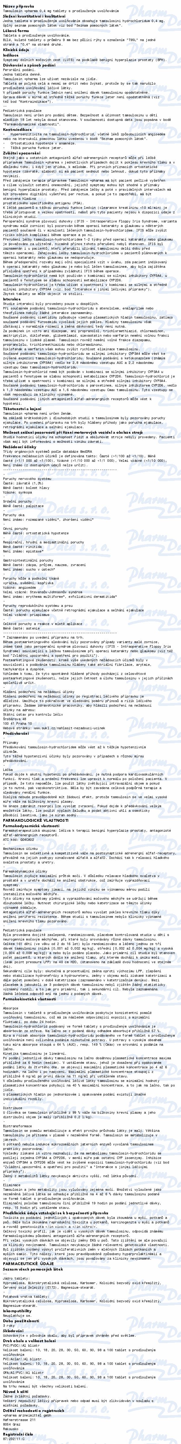 Tamsulosin +pharma 0.4mg tbl.pro.60 III