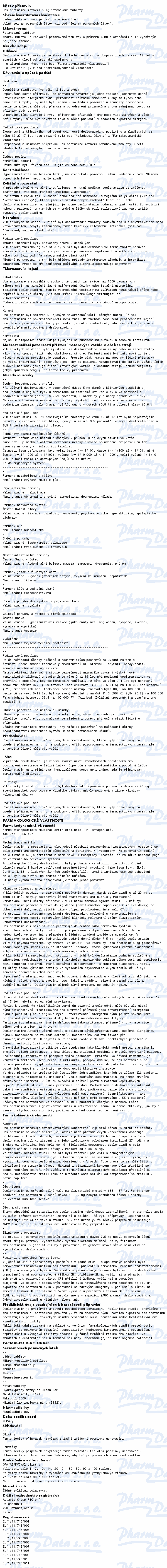 Desloratadine Actavis 5mg tbl.flm.50x5mg