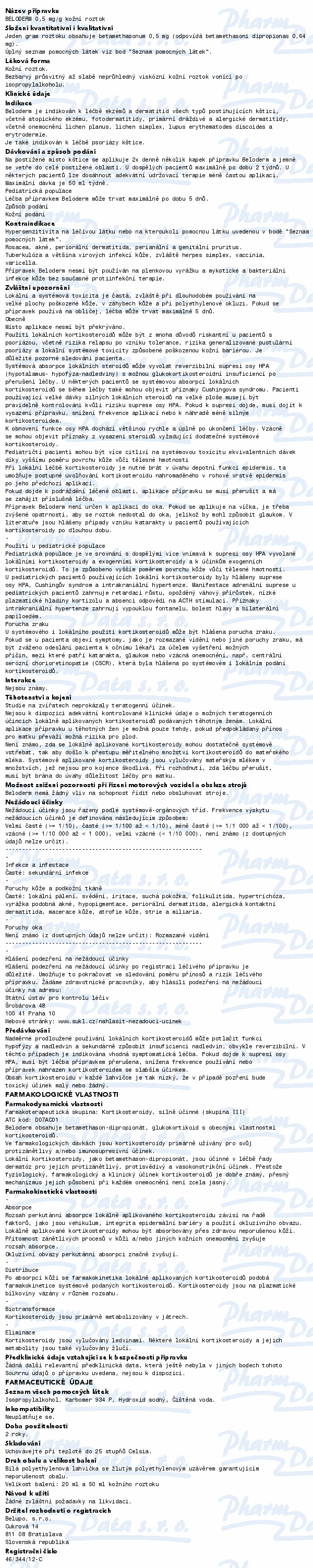 Beloderm 0.05% kožní roztok drm.sol.1x50ml