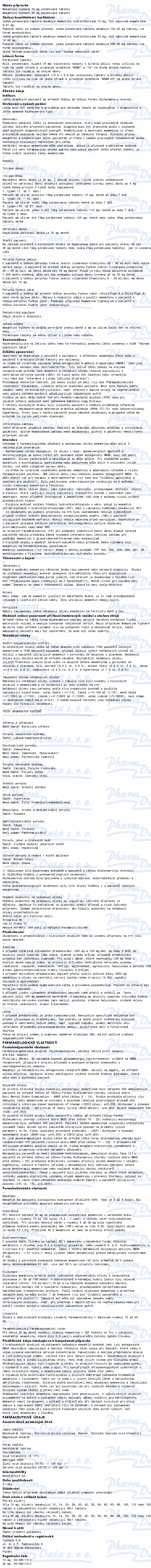Memantine Vipharm 20mg tbl.flm.98