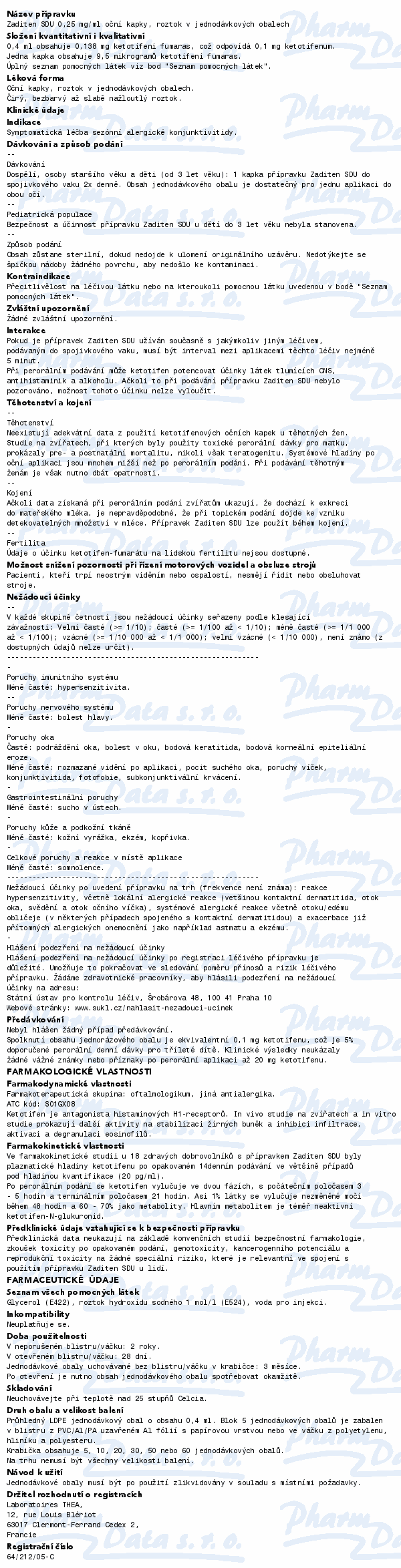 Zaditen SDU 0.25mg/ml oph.gtt.sol.mdc.30x0.4ml II