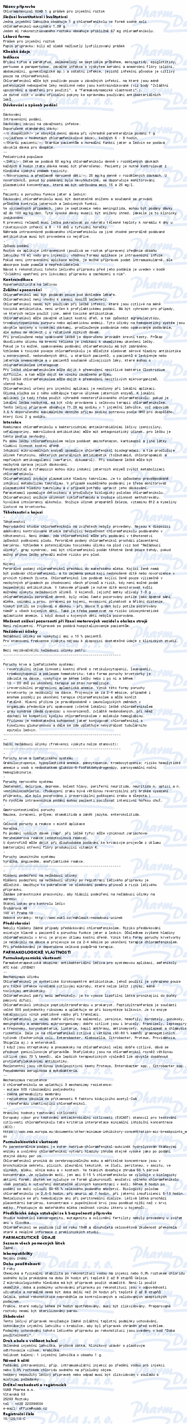 Chloramphenicol VUAB 1g inj.plv.sol.1 II