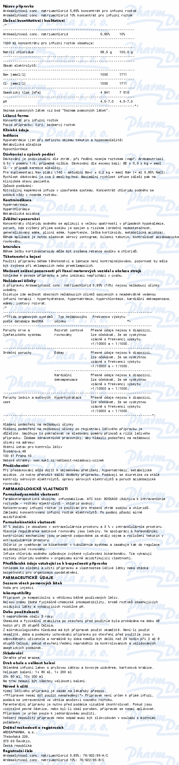 Ardeaelytosol NaCl 10% inf.cnc.sol.20x80ml
