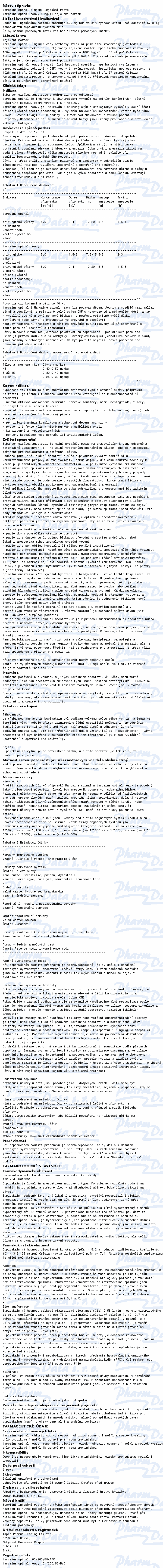 Marcaine spinal 5mg/ml inj.sol.5x4ml