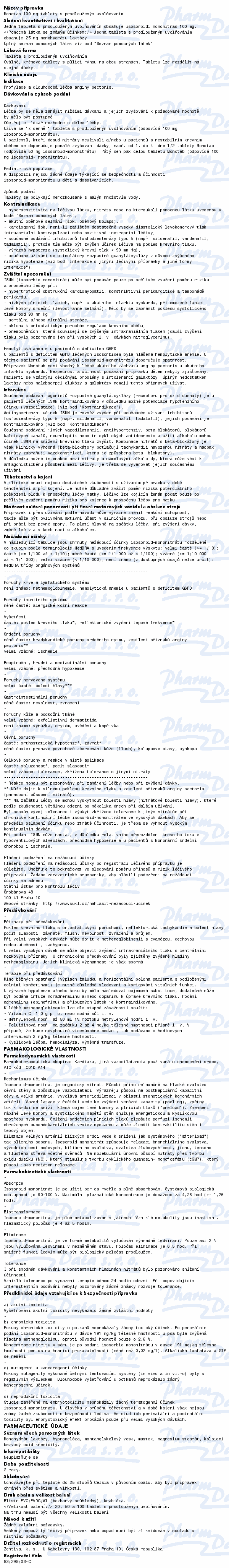 Monotab SR 100mg tbl.pro. 100(10x10)
