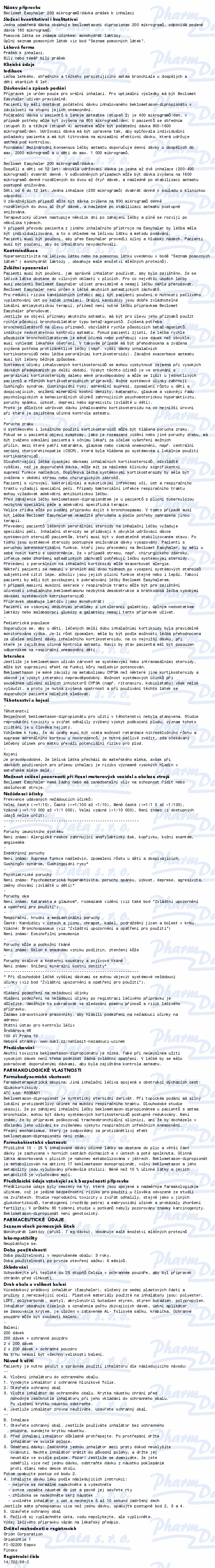 Beclomet Easyhaler 200mcg inh.plv.1x200dáv II