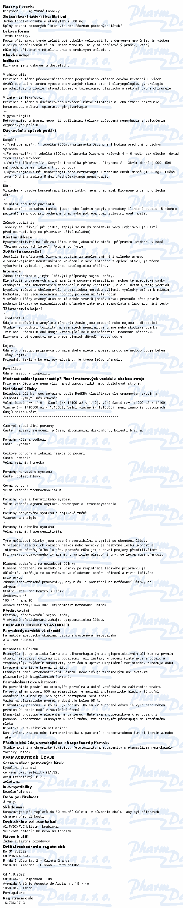 Dicynone 500mg cps.dur.30
