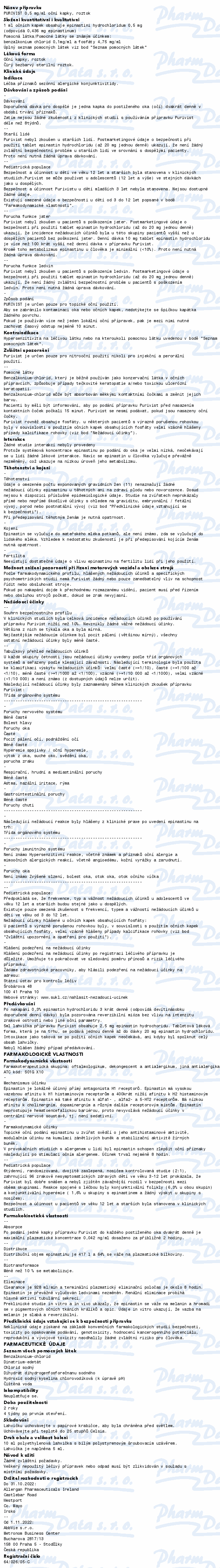 Purivist 0.5mg/ml oph.gtt.sol.5ml