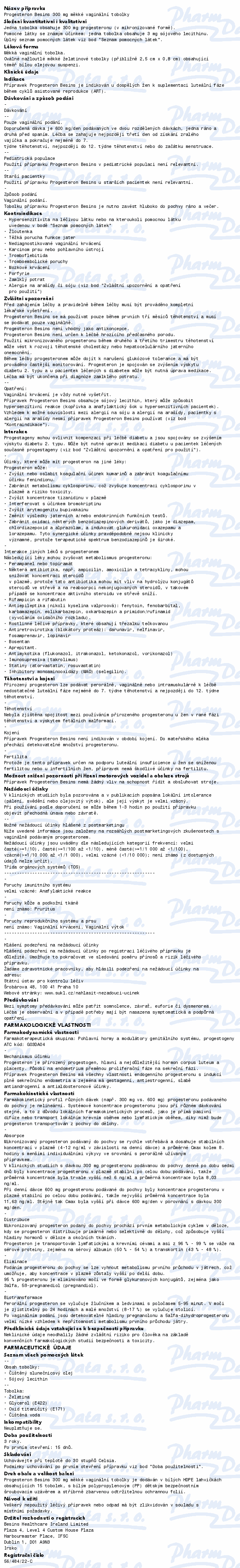 Progesteron Besins 300mg vag.cps.mol.15